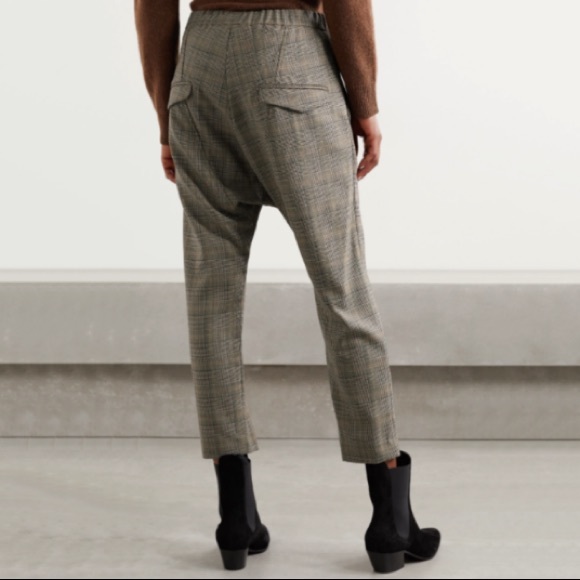 NWT Nili Lotan Delancy Wool Plaid Crop Pants in Brown/Black/Tan Sz S - Picture 5 of 16